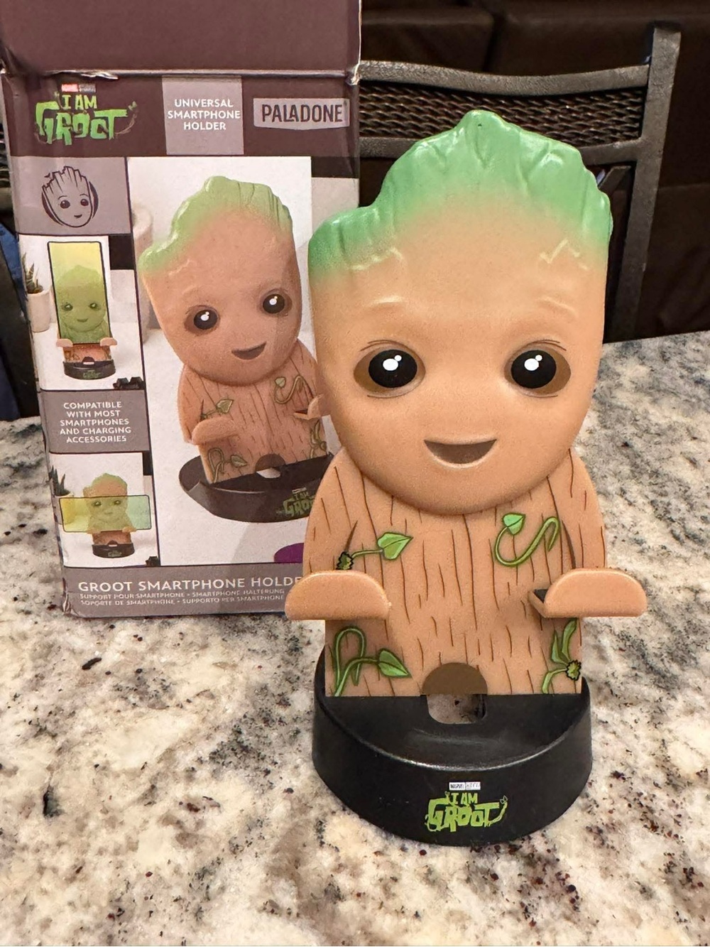 Marvel I Am Groot Phone Stand - Tan & Black